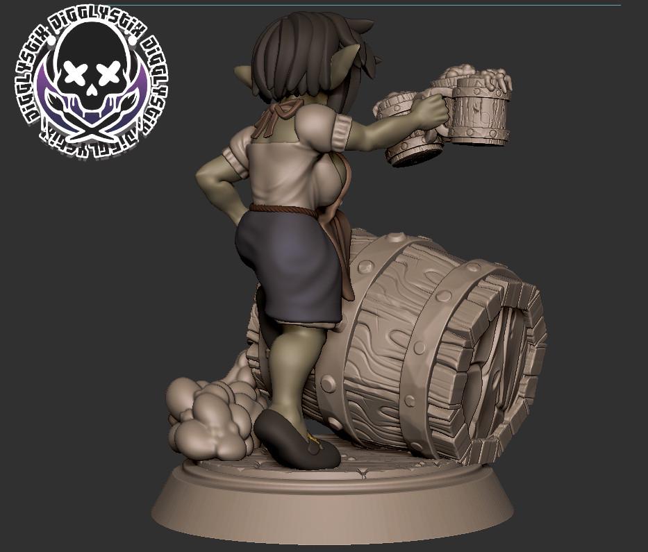 Goblin Bar Maid Miniature - by Jigglystix