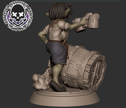 Goblin Bar Maid Miniature - by Jigglystix