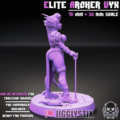 Elite Elven Archer Vyx Miniature - by Jigglystix