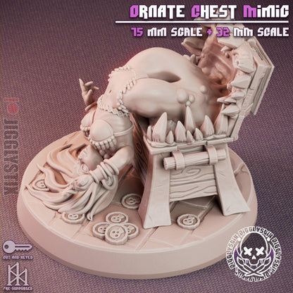 Ornate Chest Mimic Miniature - by Jigglystix