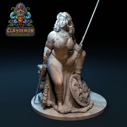 Daphne the Warrior Woman Miniature - by Claydemon Miniatures