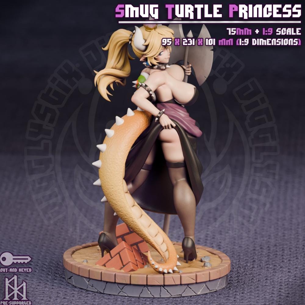 Smug Turtle Princess Miniature - by Jigglystix