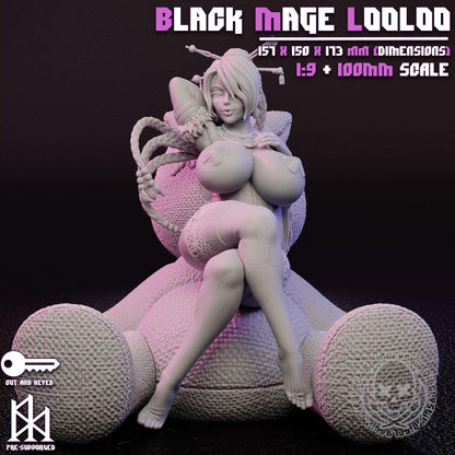 Black Mage Looloo Miniature - by Jigglystix