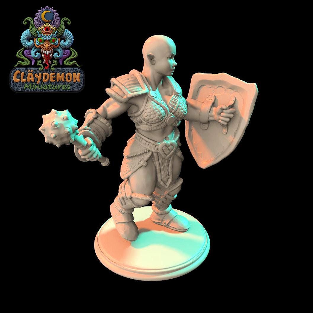 Breanwyn the Halfling Warrior Miniature - by Claydemon Miniatures