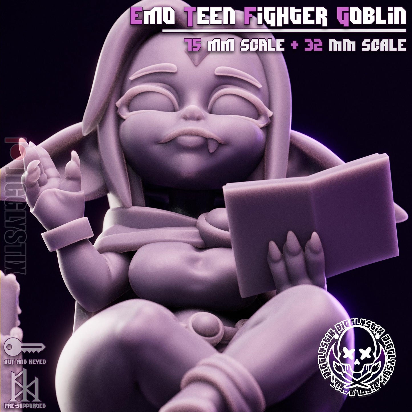 Emo Teen Fighter Goblin Miniature - by Jigglystix