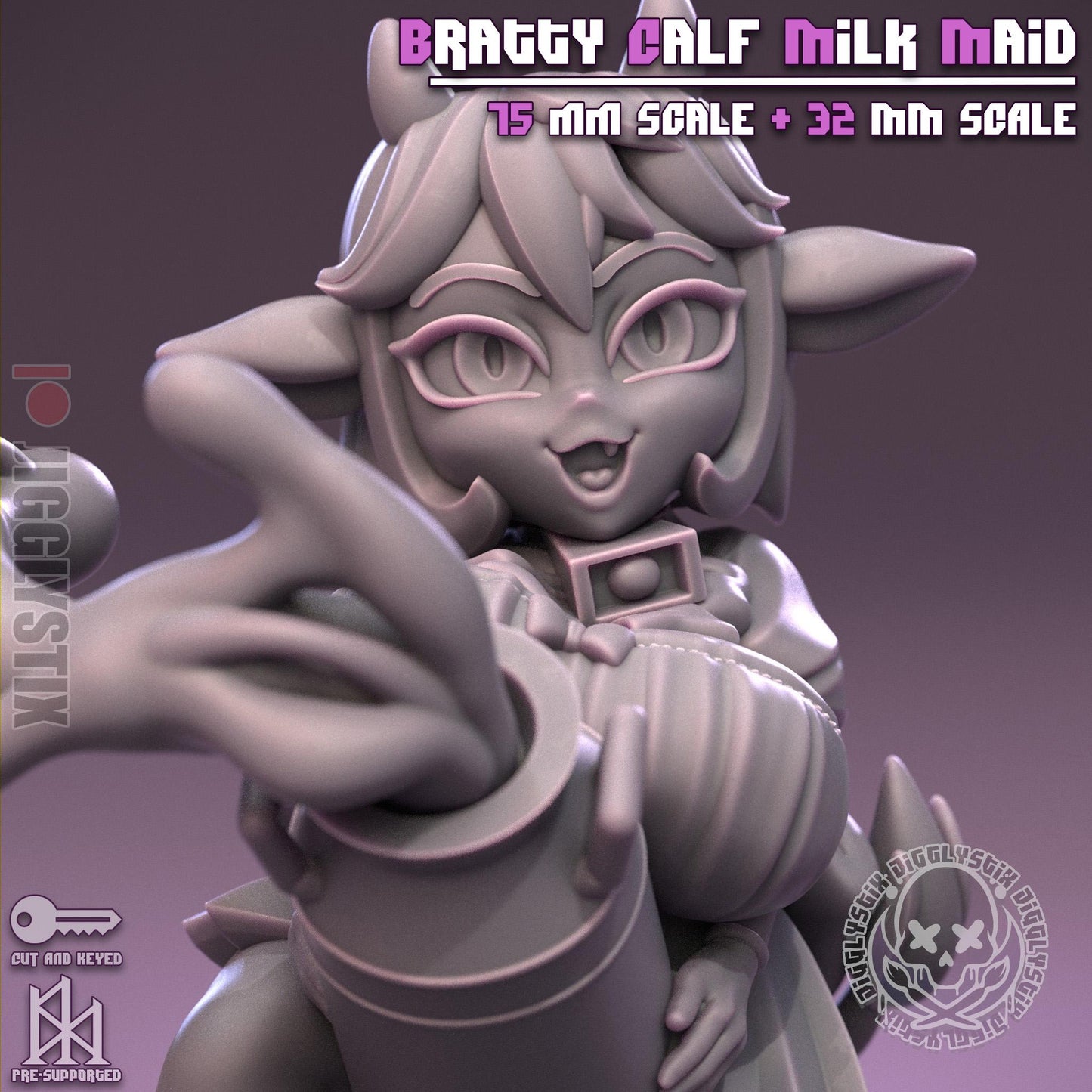 Bratty Calf Milk Maid Miniature - by Jigglystix
