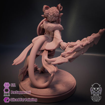 Fire Dancer Tiefling Miniature - by Jigglystix