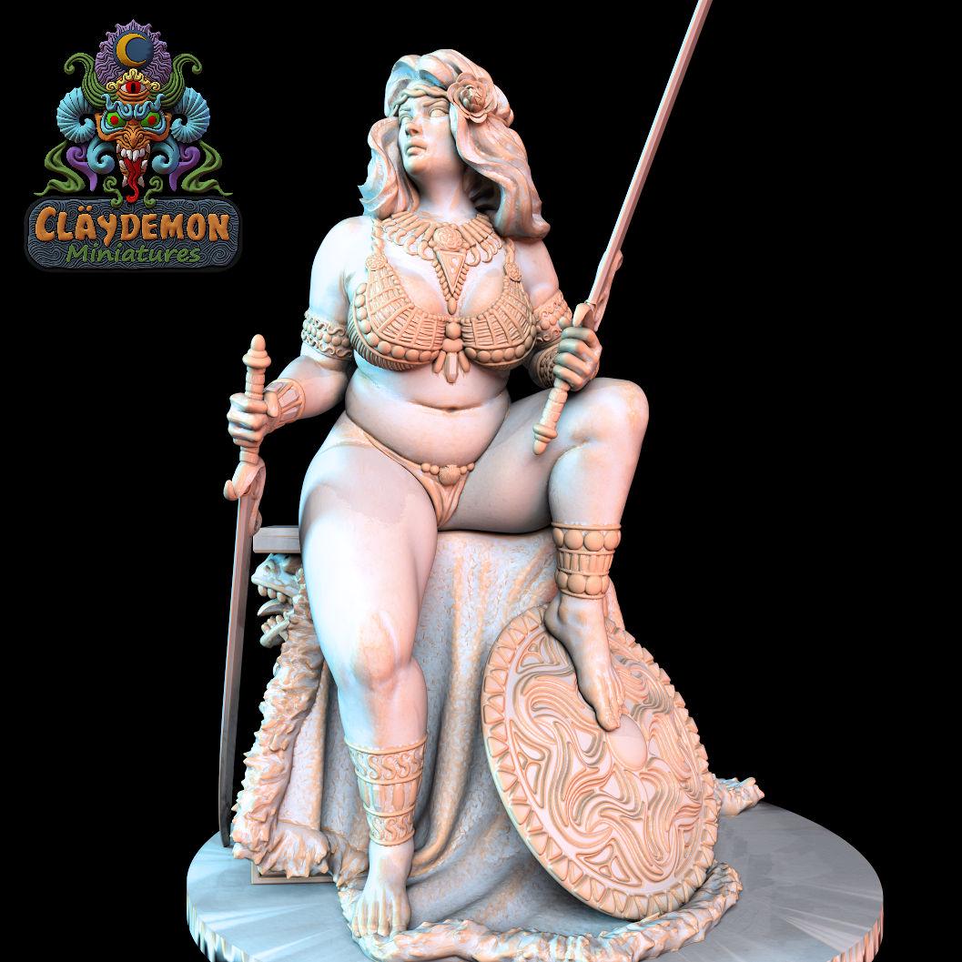 Daphne the Warrior Woman Miniature - by Claydemon Miniatures