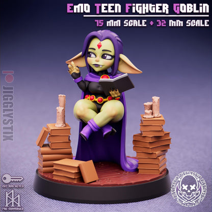 Emo Teen Fighter Goblin Miniature - by Jigglystix