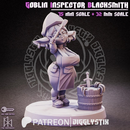 Goblin Inspector Blacksmith Miniature - by Jigglystix