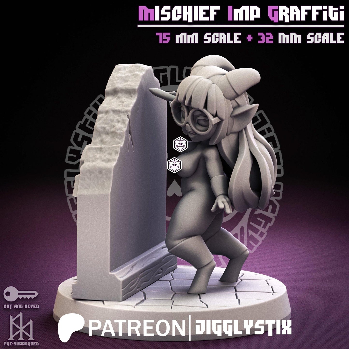 Mischief Imp Graffiti Miniature - by Jigglystix