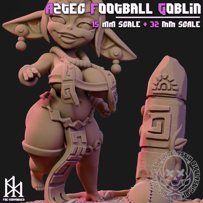 Aztec Football Goblin Miniature - by Jigglystix