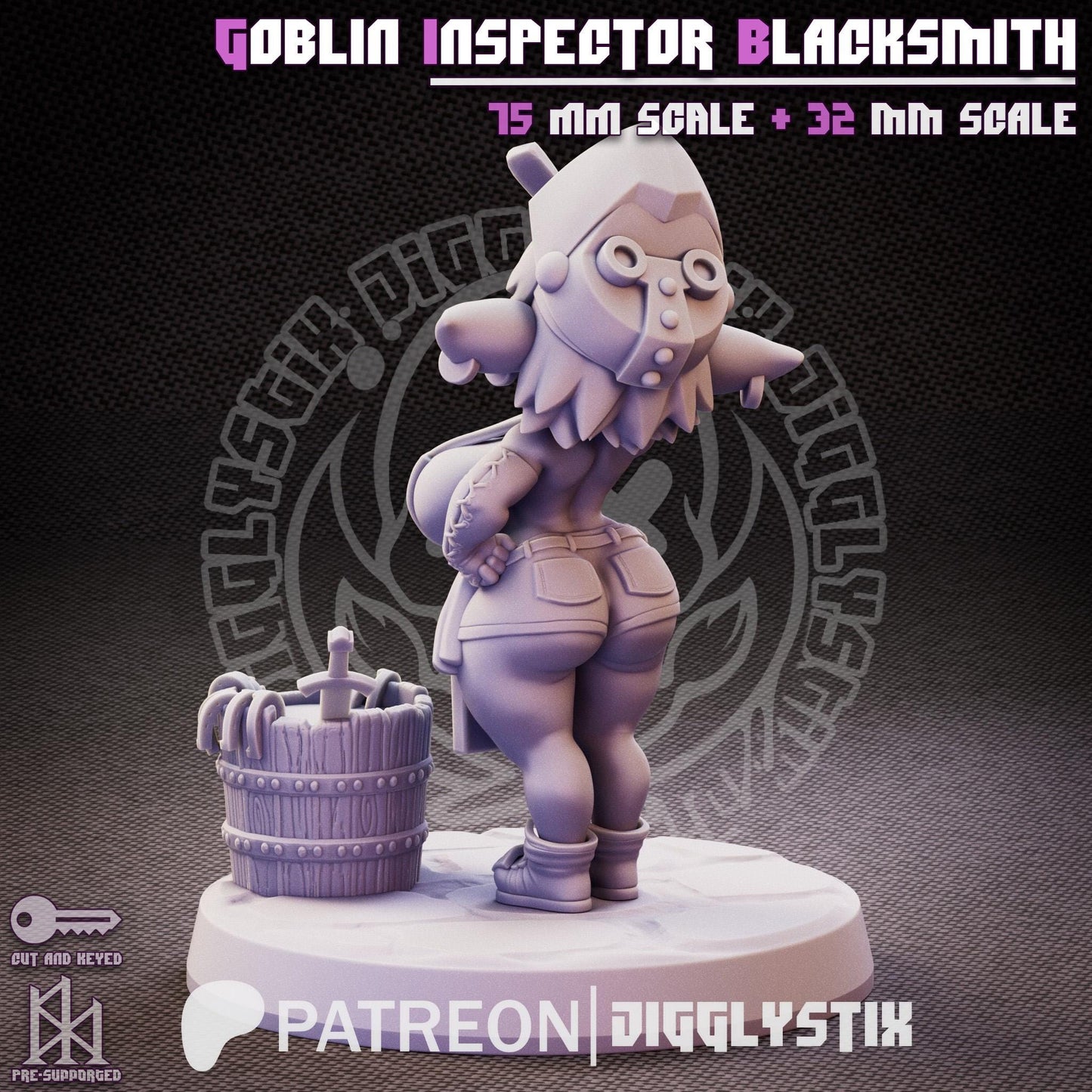 Goblin Inspector Blacksmith Miniature - by Jigglystix