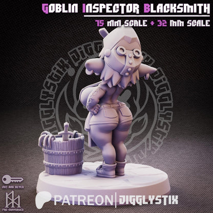 Goblin Inspector Blacksmith Miniature - by Jigglystix