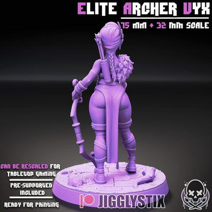 Elite Elven Archer Vyx Miniature - by Jigglystix