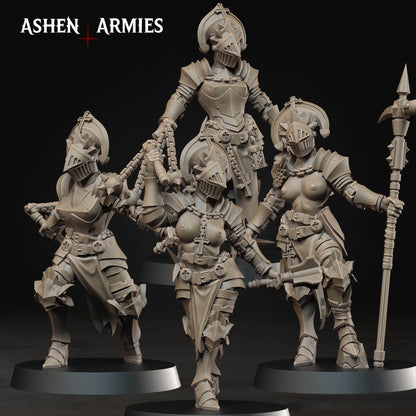 Bleeding Procession Stigmatic Nun Miniatures - Ashen Armies by Bite the Bullet