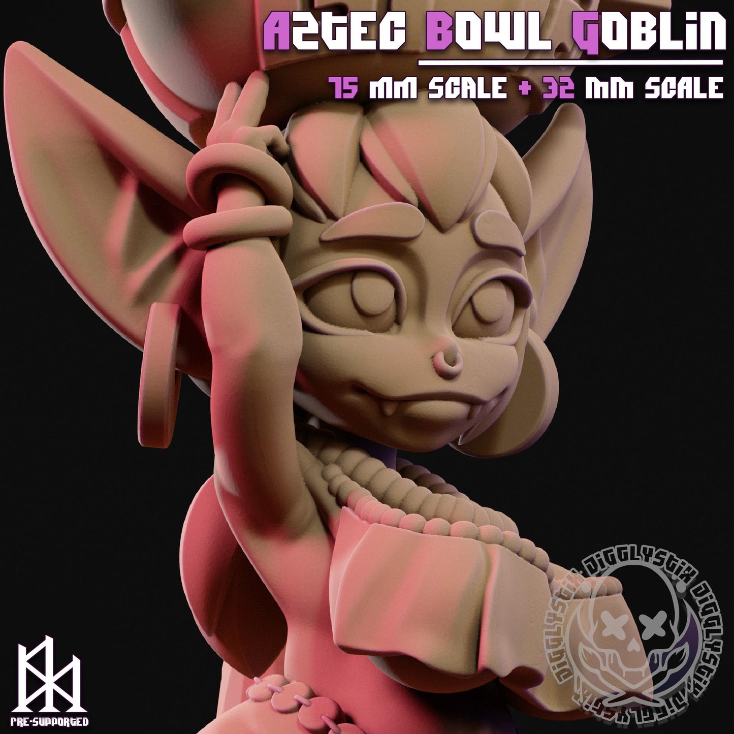 Aztec Bowl Goblin Miniature - by Jigglystix