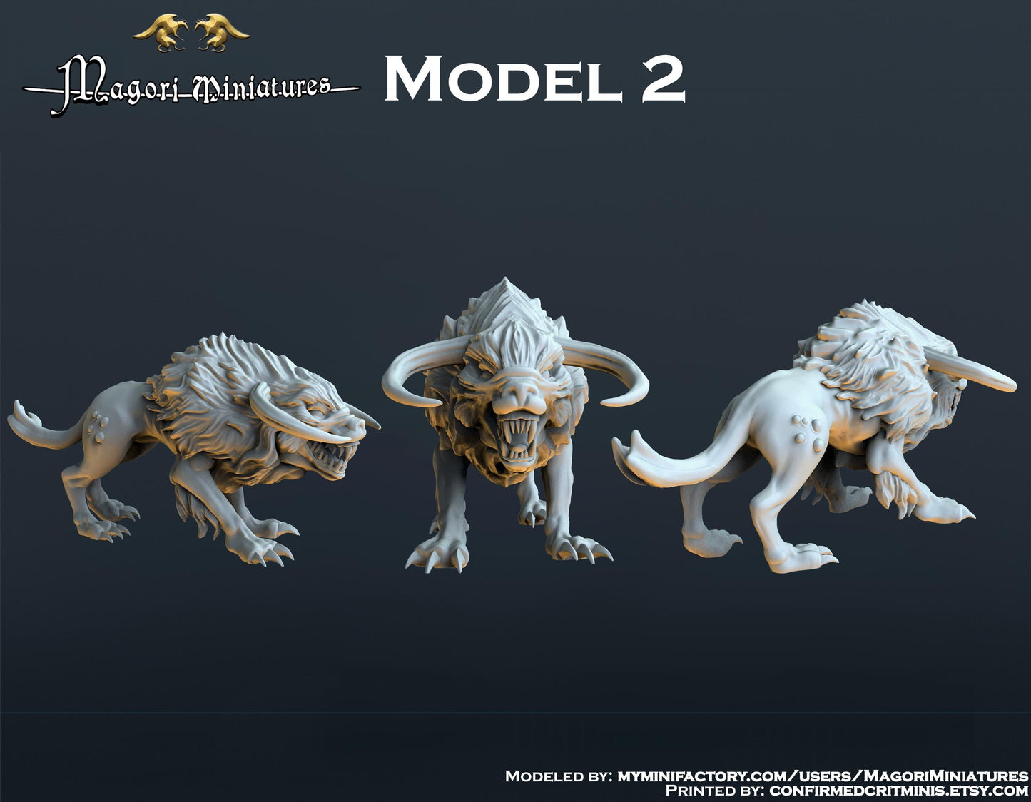 Beastmen Warhound Miniatures - by Magori Miniatures