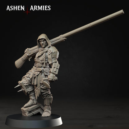 Bleeding Procession Punt Gunner Miniature - Ashen Armies by Bite the Bullet