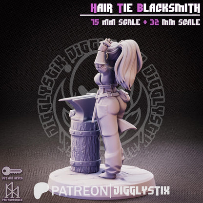 Hair Tie Blacksmith Miniature - by Jigglystix