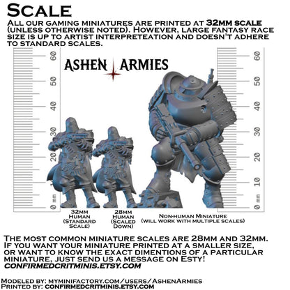Holy Shogunate Heavy Infantry Shotgun Miniature - Ashen Armies by Bite the Bullet