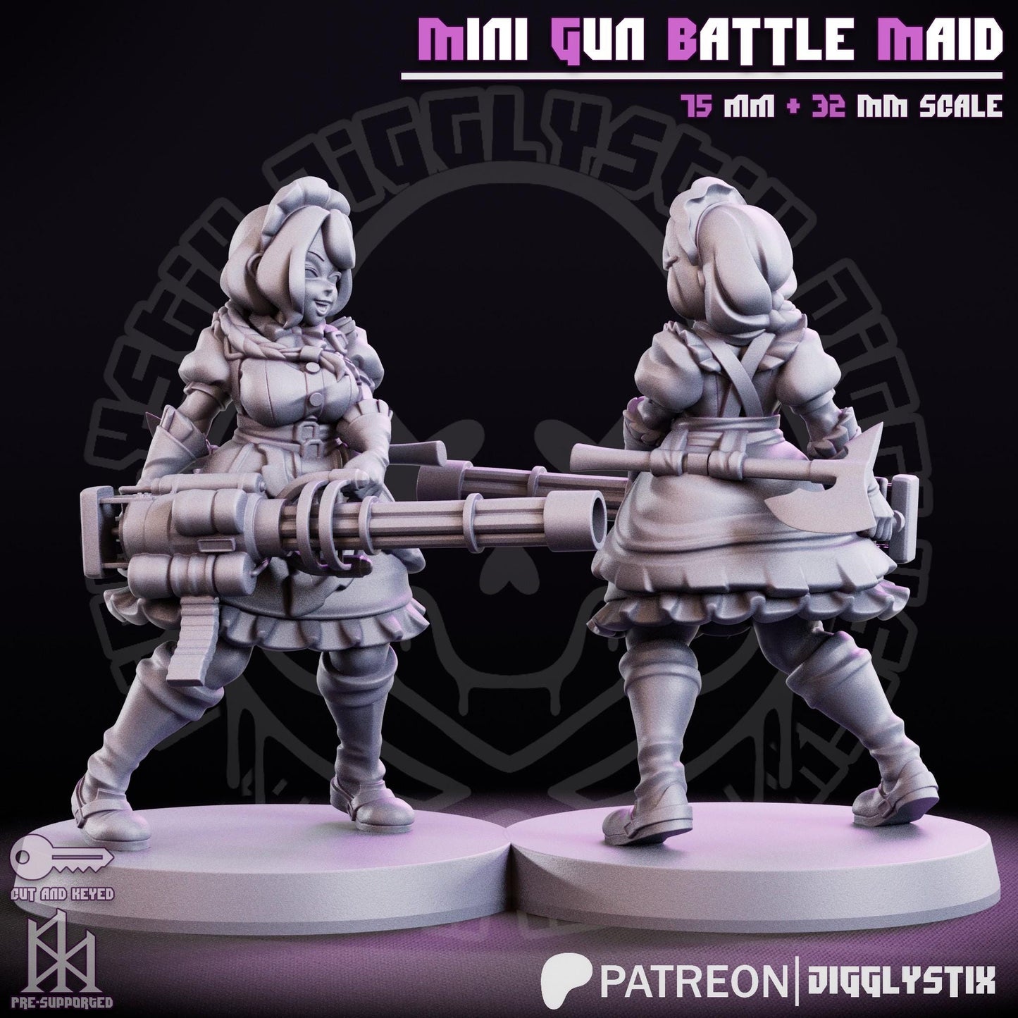 Mini Gun Battle Maid Miniature - by Jigglystix