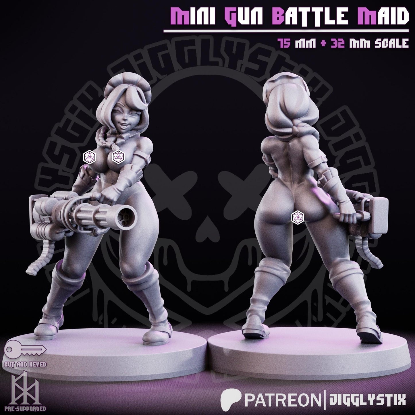 Mini Gun Battle Maid Miniature - by Jigglystix
