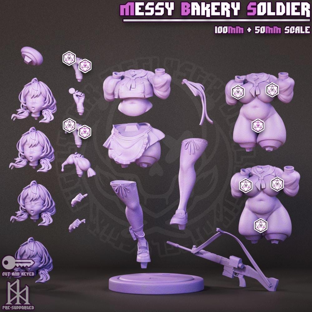 Messy Bakery Soldier Miniature - by Jigglystix