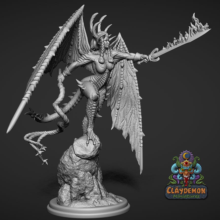 Hecca the Tormenter Miniature - by Claydemon Miniatures