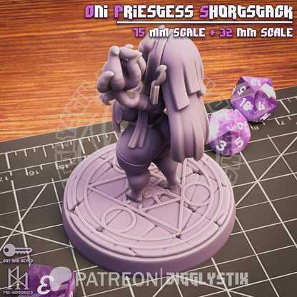 Oni Priestess Girl Shortstack Miniature - by Jigglystix