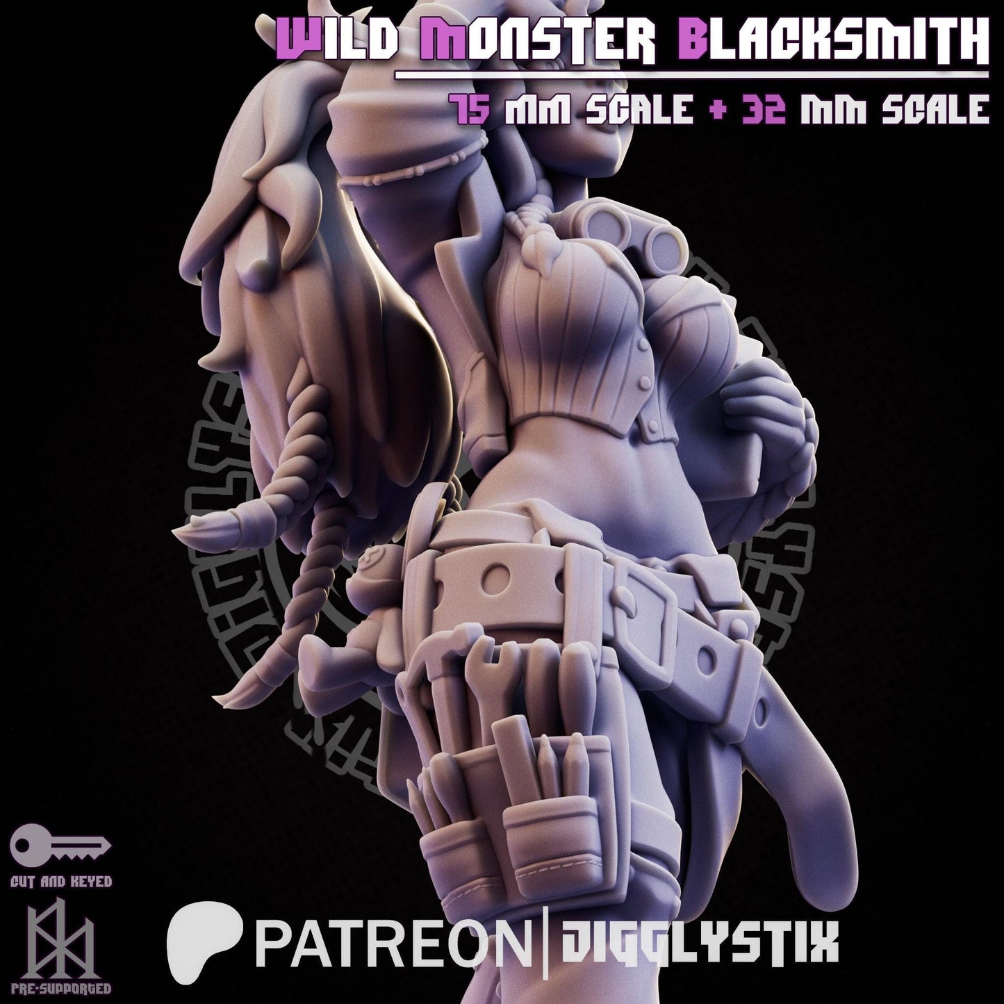 Wild Monster Blacksmith Miniature - by Jigglystix