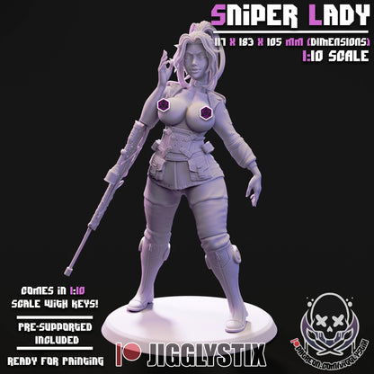 Sniper Lady Miniature - by Jigglystix