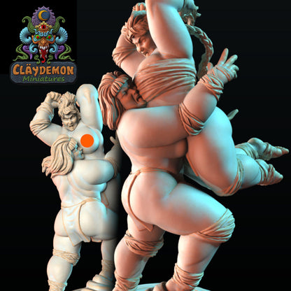 The Wrestlers Women Miniature - by Claydemon Miniatures