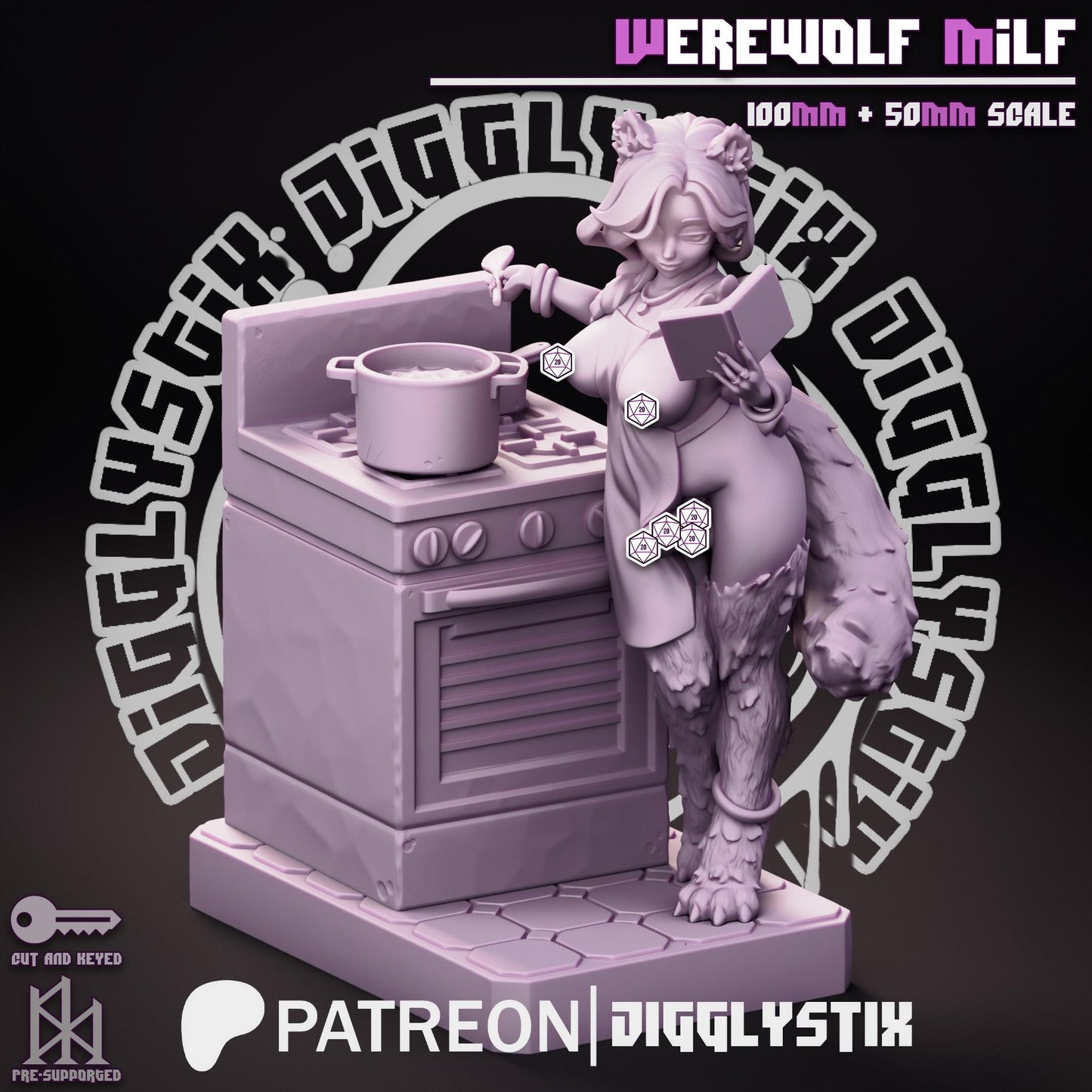 Werewolf Milf Miniature - by Jigglystix
