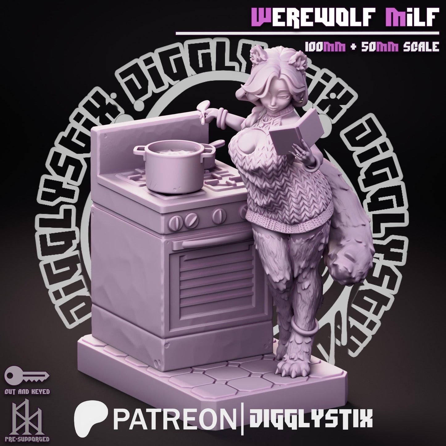 Werewolf Milf Miniature - by Jigglystix