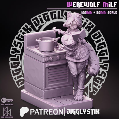 Werewolf Milf Miniature - by Jigglystix