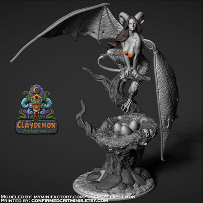 Harpy Perching Miniature - by Claydemon Miniatures