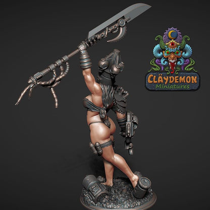 Cerise the Wasteland Champion Woman Miniature - by Claydemon Miniatures