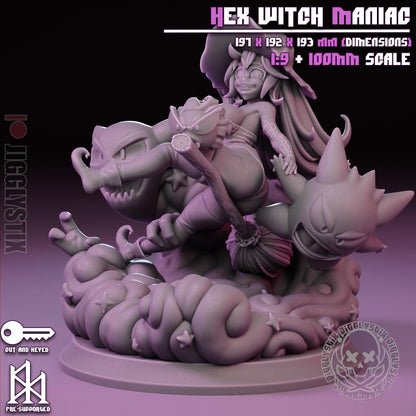 Hex Witch Maniac Miniature - by Jigglystix