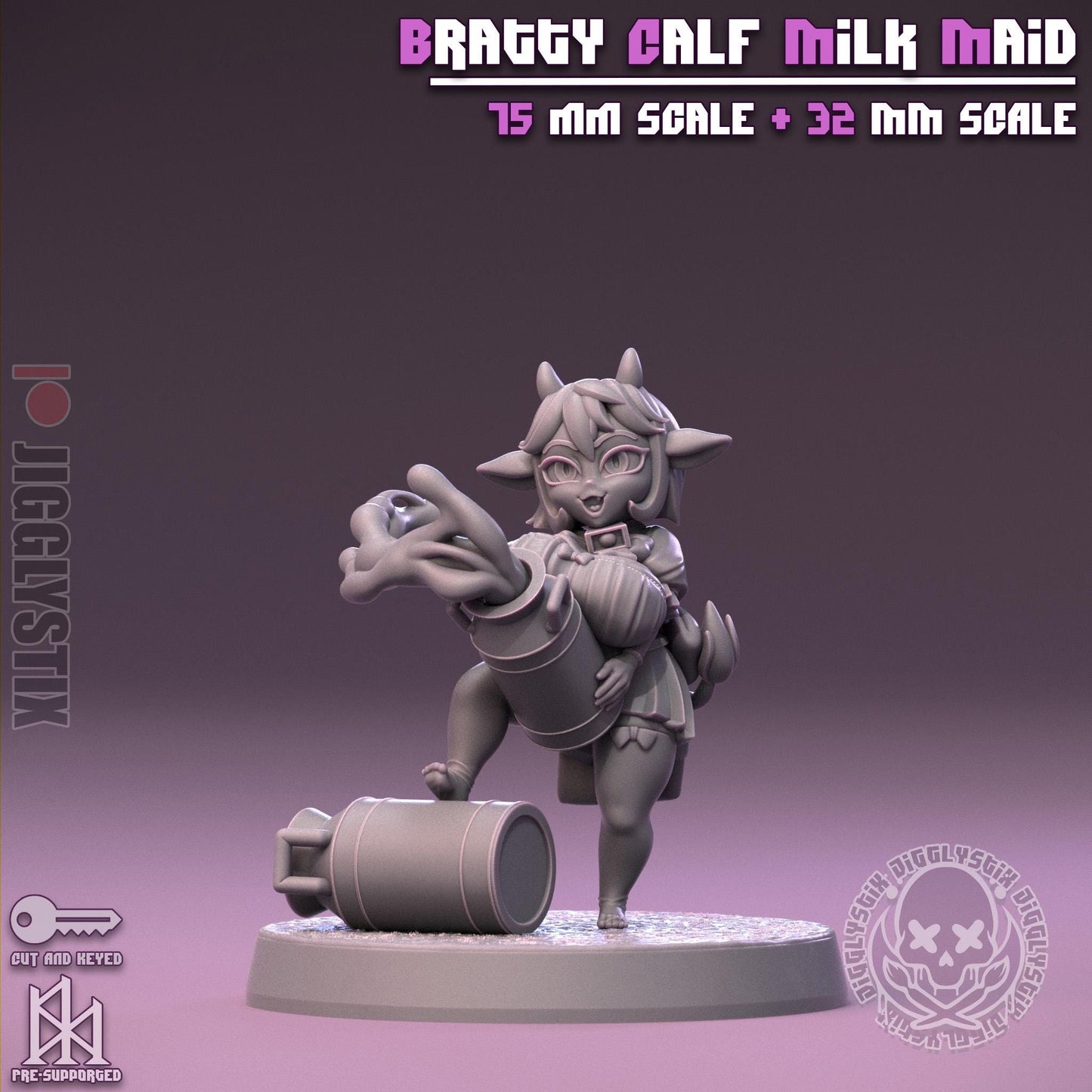 Bratty Calf Milk Maid Miniature - by Jigglystix