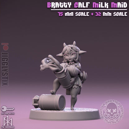 Bratty Calf Milk Maid Miniature - by Jigglystix