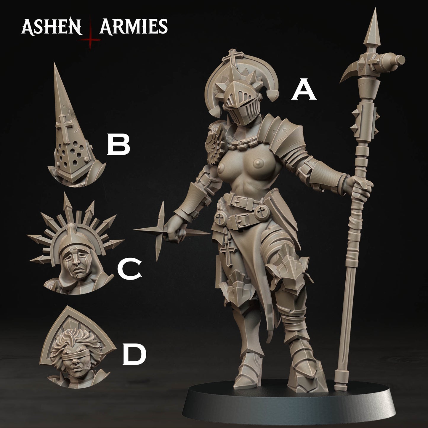 Bleeding Procession Stigmatic Nun Miniatures - Ashen Armies by Bite the Bullet