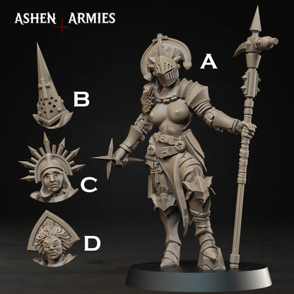 Bleeding Procession Stigmatic Nun Miniatures - Ashen Armies by Bite the Bullet
