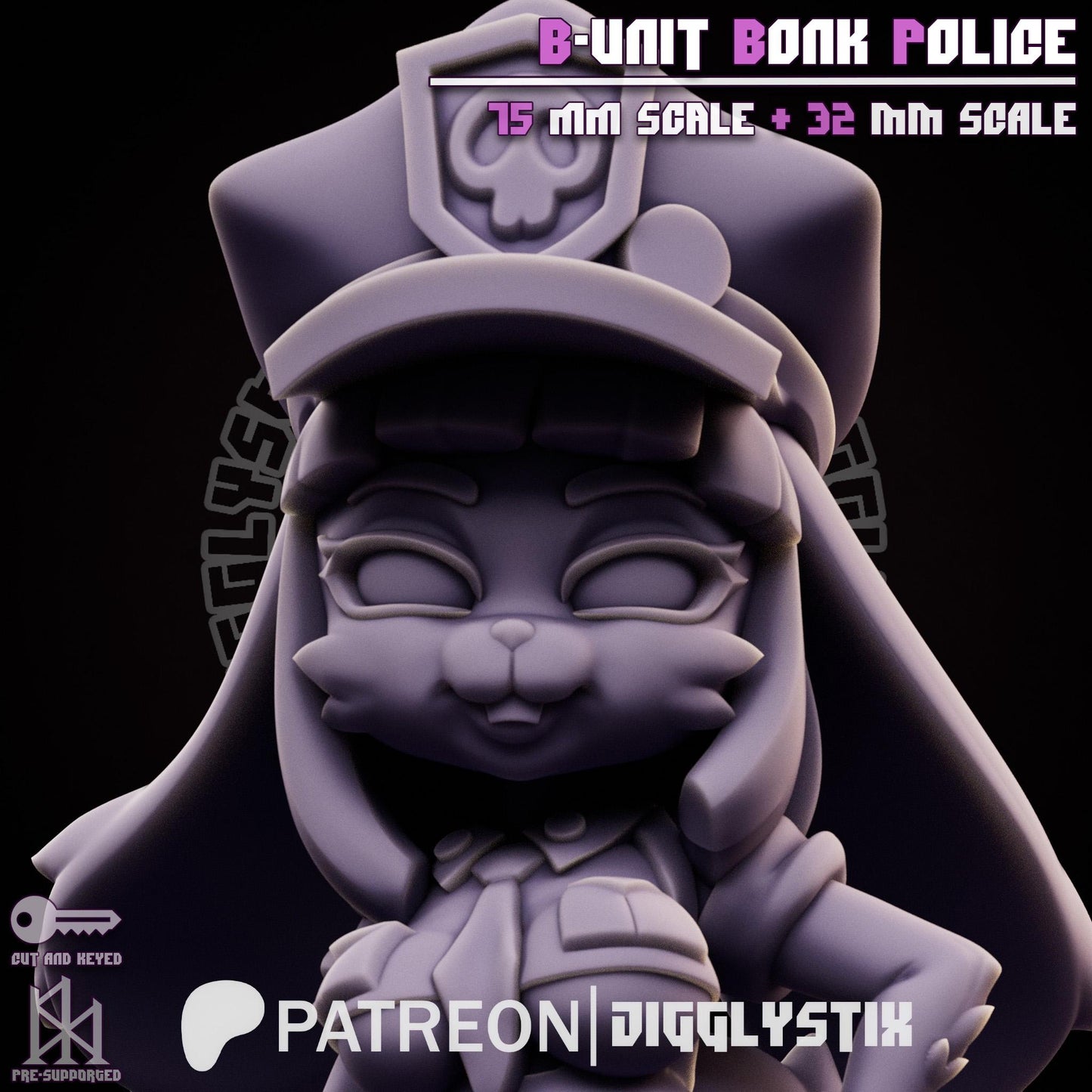Bunny Cop B-Unit Bonk Police Miniature - by Jigglystix