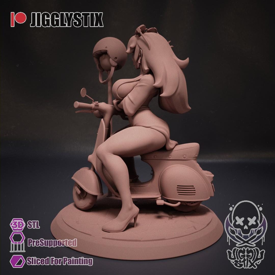 Galaxy Vespa Girl Miniature - by Jigglystix