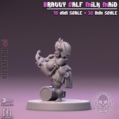 Bratty Calf Milk Maid Miniature - by Jigglystix