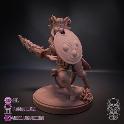 Fire Dancer Tiefling Miniature - by Jigglystix