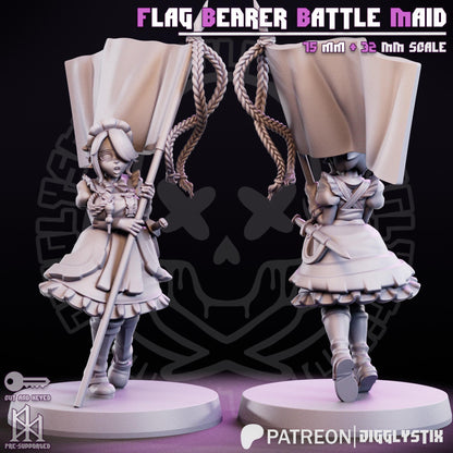 Flag Bearer Battle Maid Miniature - by Jigglystix