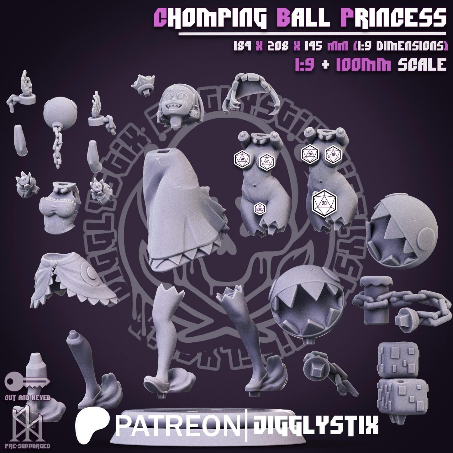 Chomping Ball Princess Miniature - by Jigglystix