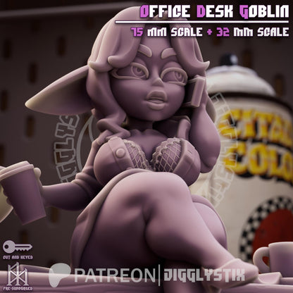 Office Desk Goblin Miniature - by Jigglystix